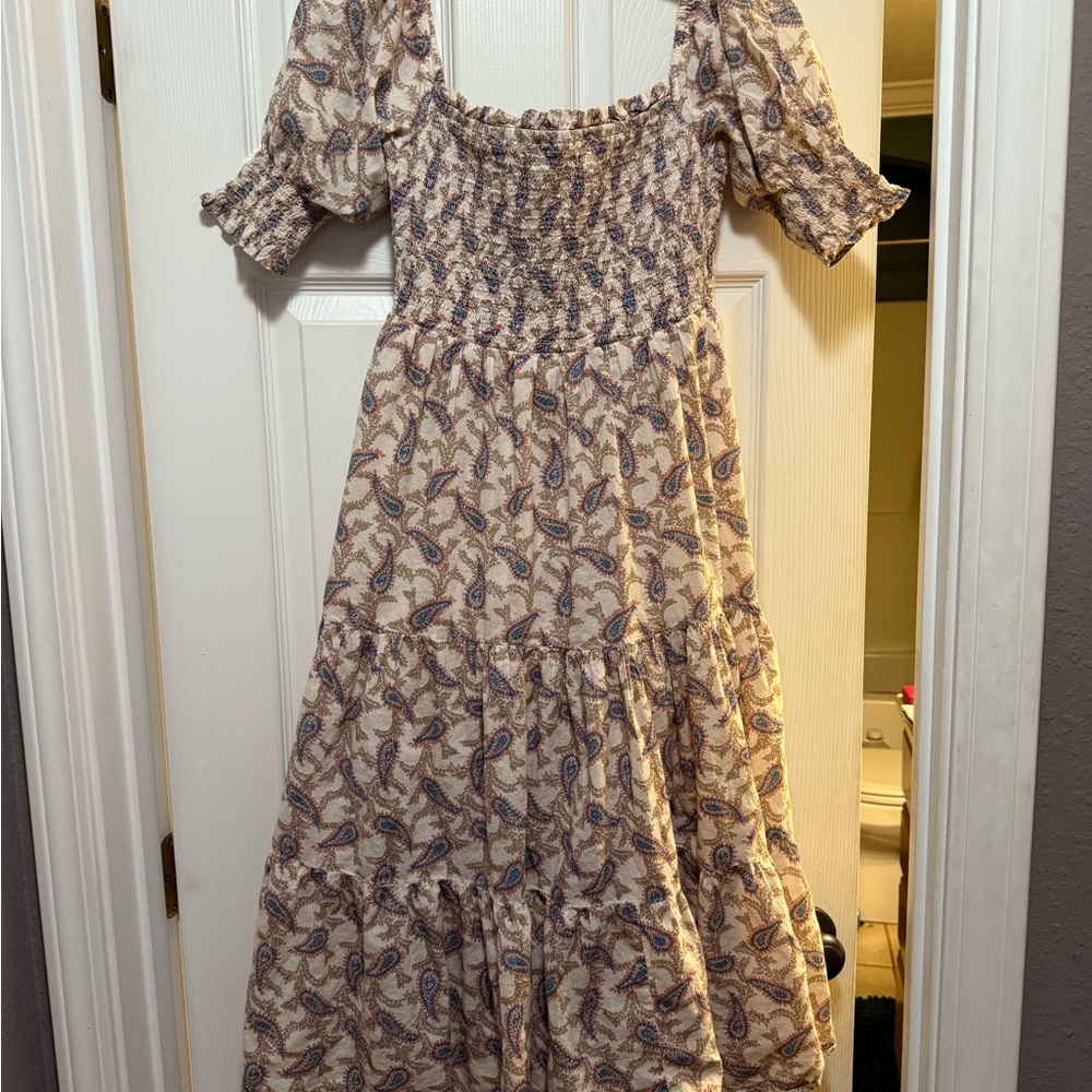Elan Paisley Long Sleeve Maxi Dress